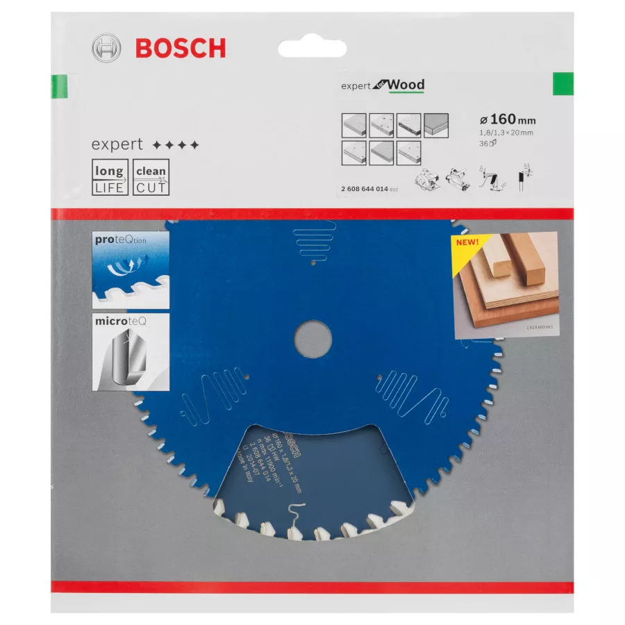 Lame BOSCH Expert for Wood 160 x 20 x 1,8mm - 36 dents